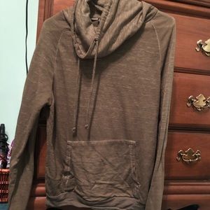 Hunter Green light sweater with a drawstring neck!